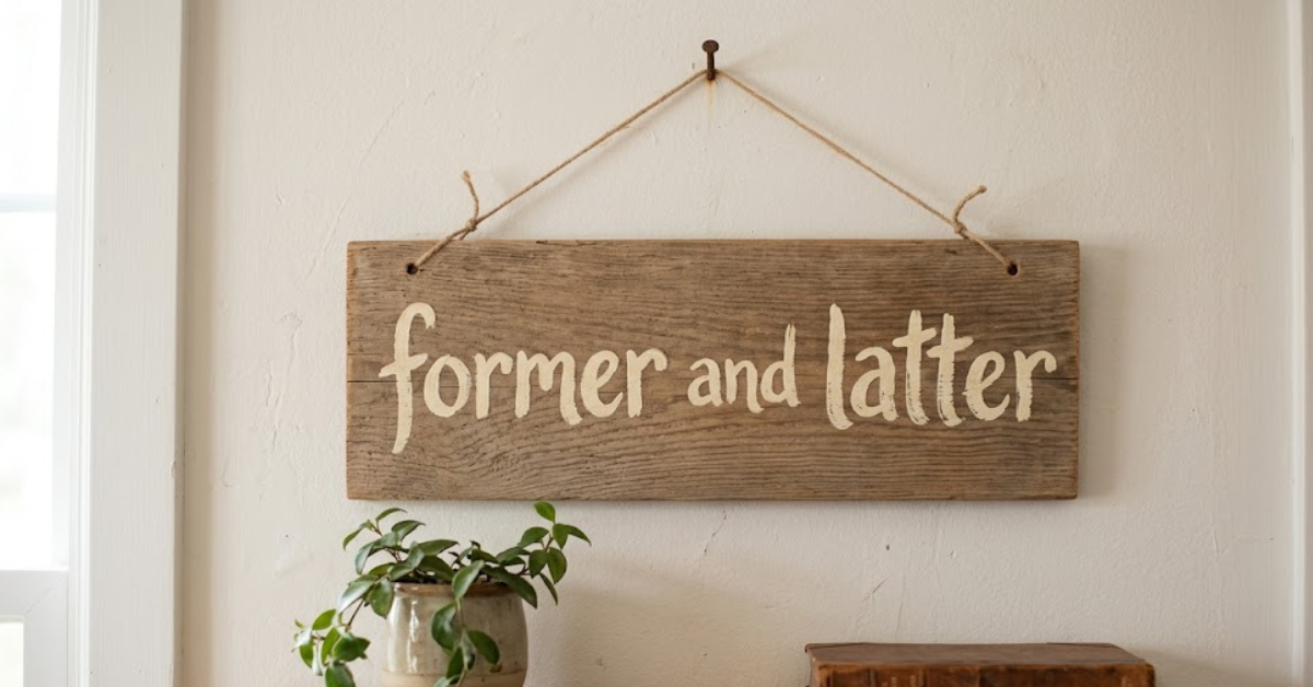 Former and Latter: What Do They Mean?