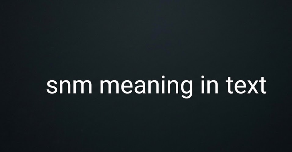 SNM Meaning in Text