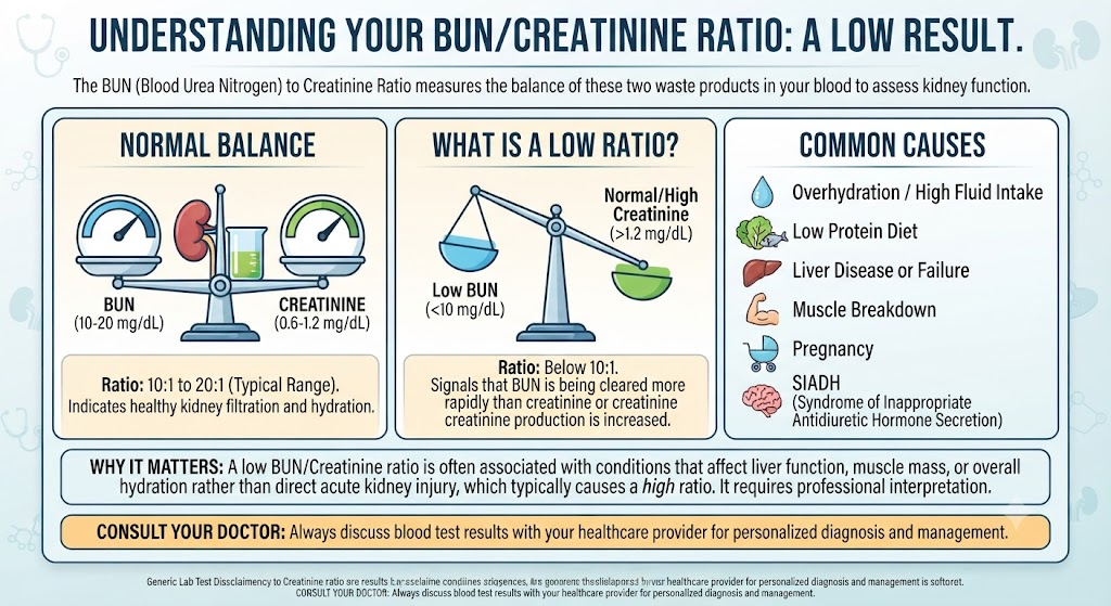 BUN/Creatinine Ratio Low